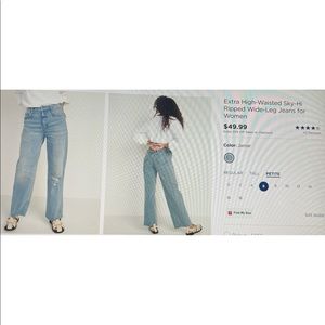 High Waisted Wide Leg Old Navy Jeans 6P